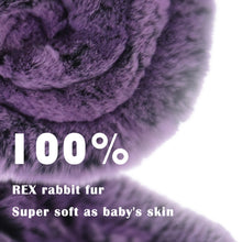 Load image into Gallery viewer, Women&#39;s Rex Rabbit Fur Scarf Ladies Winter Warm Knitted Flowers Crochet Fashion Scarf Scarves for Women Men