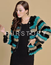 Load image into Gallery viewer, Real Knitted Rabbit Fur Coat Jacket Vest High Quality Fur Sweater Short Version Hot Sale Fur Story FS13004