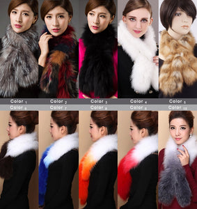 Silver Fox Fur or Fox Fur Scarf Wrap Cape Shawl Neck Warmer 3 Colors NEW FS050204