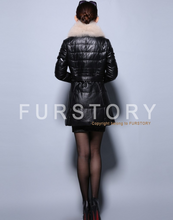 Load image into Gallery viewer, Genuine Leather Coat Down Jacket Luxury Fox Fur Collar Women Overcoat
