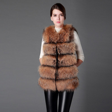 Load image into Gallery viewer, Raccoon Fur Vest Women&#39;s Real Fur and Leather Winter Girl&#39;s Warm Outerwear Fur Vest