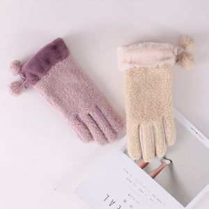 Womens Winter Warm  Gloves Thermal Soft Lining Plush Gloves 22830