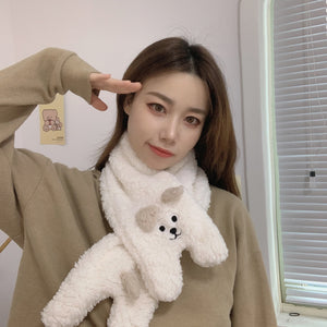 Women's winter cute bear plush scarf  22517