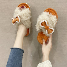 Load image into Gallery viewer, Women&#39;s Bow tie Slippers Open Toe Anti-Slip House Slippers 22S05
