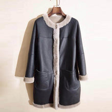 Load image into Gallery viewer, Women&#39;s Natural Long Lamb Fur Coat Double Faced Fur Coat