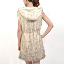 Load image into Gallery viewer, Women&#39;s Genuine Knitted Mink Fur Vest Women with Hood Sleeveless Female