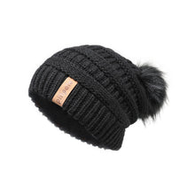 Load image into Gallery viewer, Knit Beanie Hat Faux Fur Pom Caps