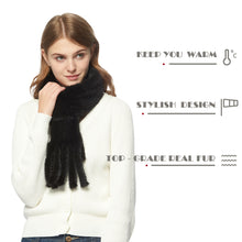 Load image into Gallery viewer, Women&#39;s Knitted Mink Fur Scarf For Winter Warm Shawl Scarves Fur Story FS050303
