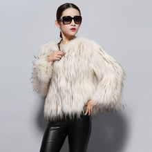 Load image into Gallery viewer, Fur Coat Cheap Knitted Raccoondog Fur Coat Jacket Overcoat Vest Waistcoat Fur Coat Jacket Women FS010402