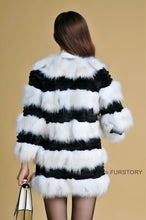 Load image into Gallery viewer, Real Raccoon &amp; Rabbit Fur Coat Jacket Overcoat Bright Color Commuter Style FS13011