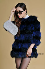 Load image into Gallery viewer, Real Raccoon &amp; Rabbit Fur Coat Jacket Overcoat Bright Color Commuter Style FS13011