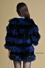 Load image into Gallery viewer, Real Raccoon &amp; Rabbit Fur Coat Jacket Overcoat Bright Color Commuter Style FS13011