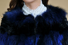 Load image into Gallery viewer, Real Raccoon &amp; Rabbit Fur Coat Jacket Overcoat Bright Color Commuter Style FS13011