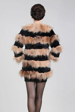 Load image into Gallery viewer, Real Raccoon &amp; Rabbit Fur Coat Jacket Overcoat Bright Color Commuter Style FS13011