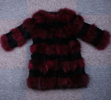 Load image into Gallery viewer, Real Raccoon &amp; Rabbit Fur Coat Jacket Overcoat Bright Color Commuter Style FS13011