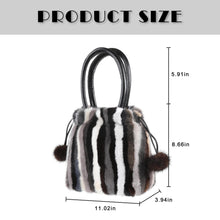 Load image into Gallery viewer, Women&#39;s Mink Fur Handbag Tote Furry Top Handle Bag Satchel Purses Multicolor