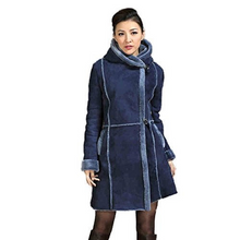 Load image into Gallery viewer, Women&#39;s Natural Long Lamb Fur Coat Double Faced Fur Coat with Fur Hood