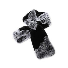 Load image into Gallery viewer, Women&#39;s Rex Rabbit Fur Scarf Ladies Flowers Crochet Winter Warm Knitted Fashion Scarf Scarves for Women