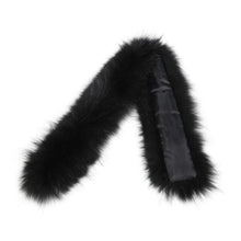 Load image into Gallery viewer, Fur Story Women Men Hoodie Trim Coat Fur Collar Racoon Fur Stripe for Down Jacket Black