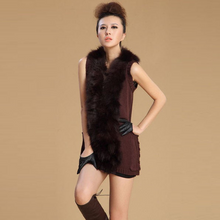 Load image into Gallery viewer, Women&#39;s Vest with Natural Fox Fur Collar and Placket