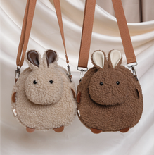 Load image into Gallery viewer, Plush Rabbit Bunny Fluffy Toy Crossbody Shoulder Bag Satchel with Rope 22411