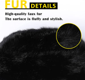 Faux Fur Men Hat Fuzzy Newsboy Cap Gatsby with Earflaps Flat Hat Winter Scally Ivy Cabbie Hats for Men