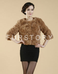 Real Rabbit Fur Coat Short Overcoat Jacket Womens' Top Winter Dress Good Quality Fur Coat Female Fur Story FS13016