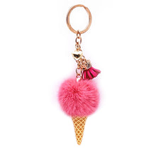 Load image into Gallery viewer, Ice Cream Keychain Cute Bag Cartoon Plush Pendant 22C02