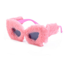 Load image into Gallery viewer, Plush Cat Eye Sunglasses Vintage Soft Fur  Masquerade Cosplay Party Glasses 22812