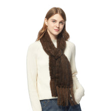 Load image into Gallery viewer, Women&#39;s Knitted Mink Fur Scarf For Winter Warm Shawl Scarves Fur Story FS050303