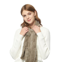 Load image into Gallery viewer, Women&#39;s Knitted Mink Fur Scarf For Winter Warm Shawl Scarves Fur Story FS050303