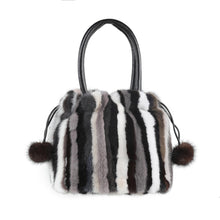 Load image into Gallery viewer, Women&#39;s Mink Fur Handbag Tote Furry Top Handle Bag Satchel Purses Multicolor