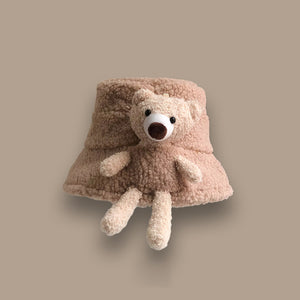 Women's Fashion plush bear doll Cap Ladies Winter Warm Fisherman Hat 22610