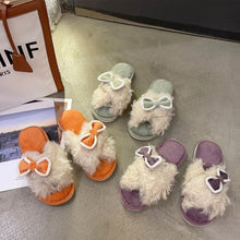 Load image into Gallery viewer, Women&#39;s Bow tie Slippers Open Toe Anti-Slip House Slippers 22S05