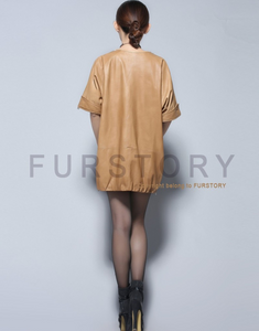 Genuine Sheep Leather Coat Cool Women Leather Jacket Top Grade Lamb Leather Overcoat