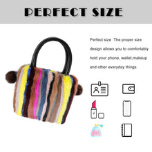 Load image into Gallery viewer, Women&#39;s Mink Fur Handbag Tote Furry Top Handle Bag Satchel Purses Multicolor