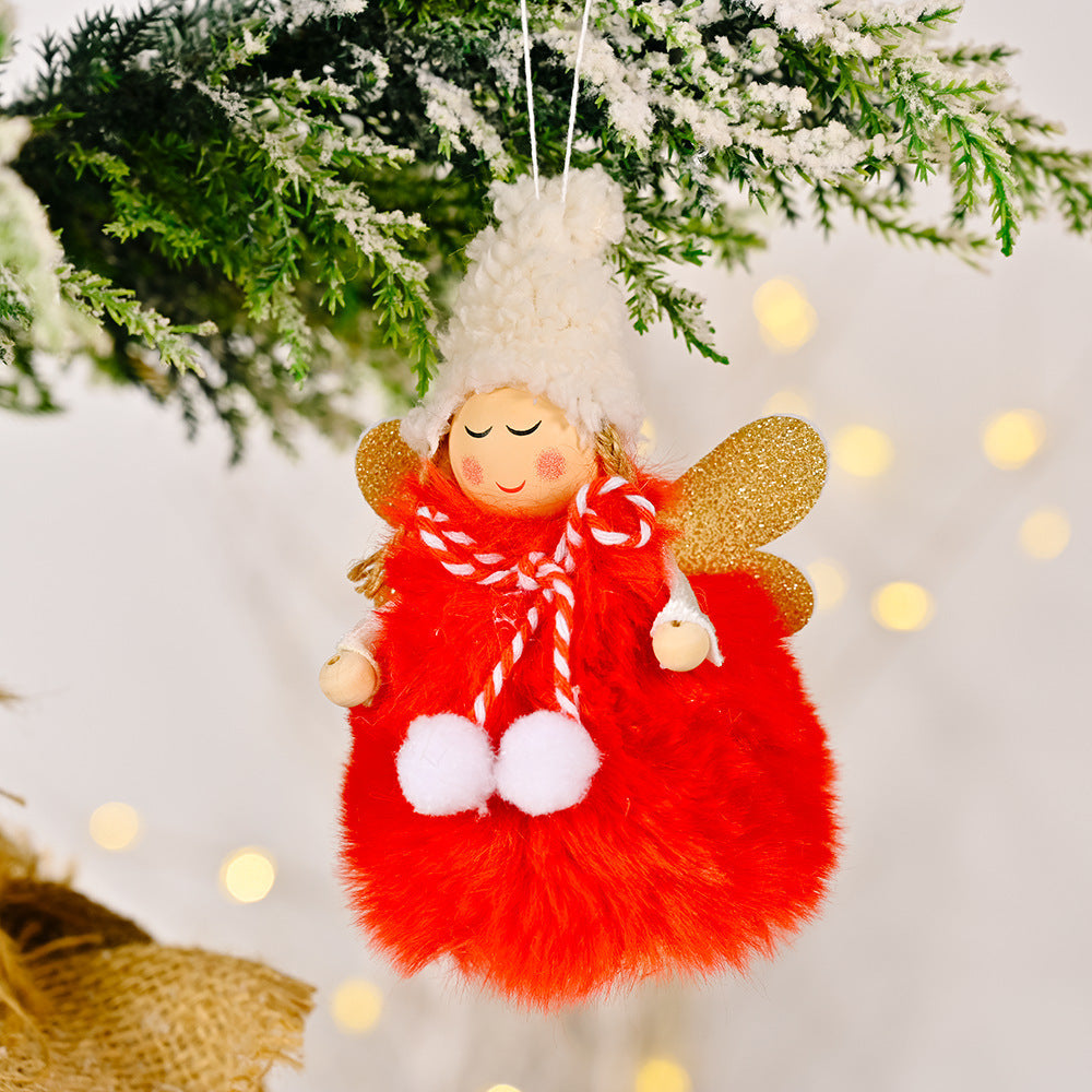 Christmas Tree Plush Ornaments Hanging Mini Angel Doll Decoration Party Gifts 22B60