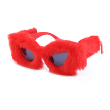 Load image into Gallery viewer, Plush Cat Eye Sunglasses Vintage Soft Fur  Masquerade Cosplay Party Glasses 22812