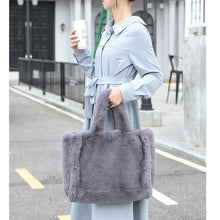 Load image into Gallery viewer, Large Fluffy Tote Bag for Women Plush Handbag Furry Hobo Bag 22438