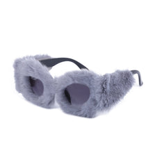 Load image into Gallery viewer, Plush Cat Eye Sunglasses Vintage Soft Fur  Masquerade Cosplay Party Glasses 22812