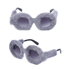 Load image into Gallery viewer, Women Plush Fuzzy Sunglasses Punk  Ladies Party Masquerade Eyewear 22811