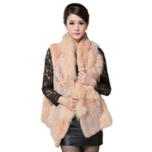 Load image into Gallery viewer, Natural Fox + REX Rabbit Fur Vest Jacket Coat