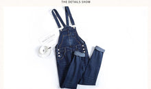 Load image into Gallery viewer, Fur Story bib women&#39;s suit 2020 new style denim trousers high waist, autumn wear slimming jumpsuit