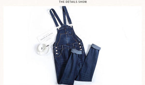 Fur Story bib women's suit 2020 new style denim trousers high waist, autumn wear slimming jumpsuit