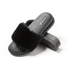 Load image into Gallery viewer, Furry Slides Sandals (Rivet)