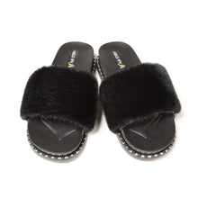 Load image into Gallery viewer, Furry Slides Sandals (Rivet)