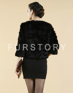 Real Rabbit Fur Coat Short Overcoat Jacket Womens' Top Winter Dress Good Quality Fur Coat Female Fur Story FS13016