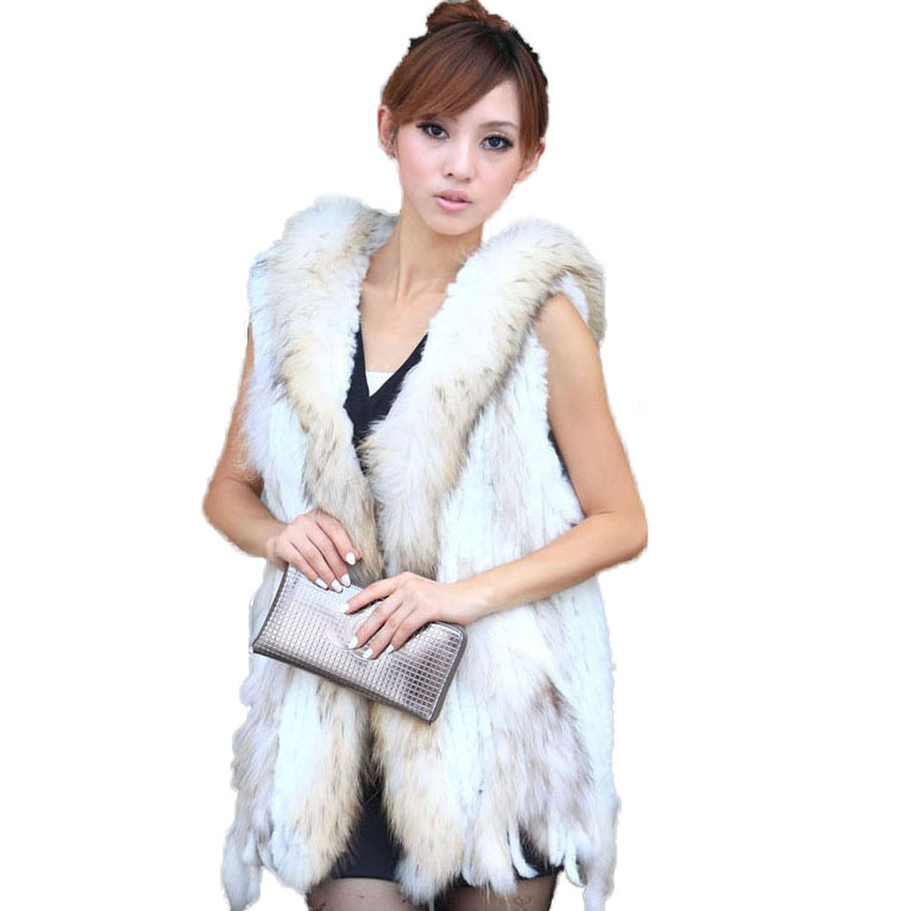 Womens rabbit sales fur vest