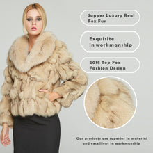 Load image into Gallery viewer, Womens Coat Genuine Fox Fur Coat Thick Warm Fur Jacket Winter Coat Fur Story FS010220
