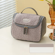 Load image into Gallery viewer, Large capacity  skin care cosmetic storage bag lamb wool cosmetic bag 22406
